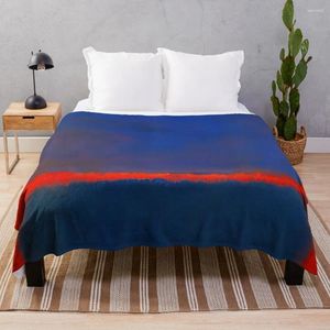 Blankets Blue Orange Red - 1961 Mark Rothko Throw Blanket Fluffy Large Christmas