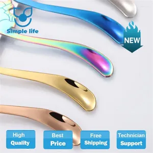 Spoons 1PCS Seven Colors Available Dessert Snack Scoop -grade Stainless Steel For Home Kitchen Office Bar Party