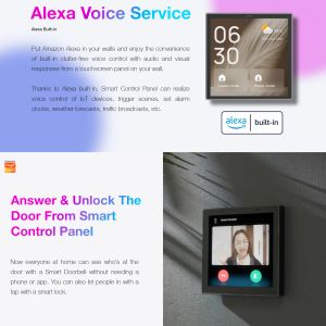 Rere Tuya WiFi Touch Center Control Panel med Free Stand Alexa inbyggd röstkontroll Zigbee Gateway 4 