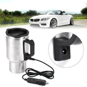 Water Bottles 1pc Stainless Car Heated Smart Mugs With Temperature Control Electric Cups 12V Kettle Coffee Tea Milk 450ml