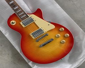 LP-Gitarre, 22 Bünde, E-Gitarre, 6 Saiten, Sonnenuntergangsfarbe, elektrisches Musikinstrument, Gitarre für Erwachsene, Geschenk, EGT2648766175