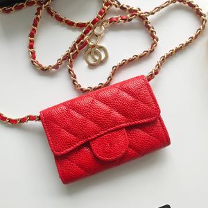 Portfel projektantka Kobieta Crossbody Poler karty oryginalne skórzane złote c litera Diamond Lattice Mini łańcucha torby damskie torebki torebki na ramię designerskie portfele