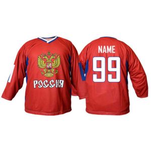 24S Team Russland weiß ROT Eishockeytrikot Herren Stickerei genäht Passen Sie Trikots mit beliebiger Nummer und Namen an