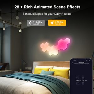 RGBIC Smart Light Board Hexagonal Lamp inomhus atmosfär vägglampa röstkontroll app natt ljus spel rum sovrum dekoration