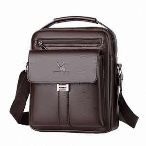 men Crossbody Shoulder Bags Waterproof Vintage Men Handbags Large Capacity Pu Leather Bag Man Menger Bags Tote Bag C9tx#