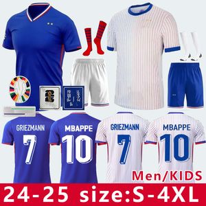 Полные комплекты французского клуба 24 25 футбольные майки BENZEMA GIROUD MBAPPE SALIBA PAVARD GRIEZMANN KANTE Maillot de Foot Equipe Maillots, детская форма, женская и мужская футбольная рубашка
