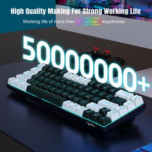 68 Keys Mechanical Keyboard Ergonomics RGB Backbellyst LED HOT SWAPPABLE Blue Switch Gaming Keyboard för PC Laptop Office