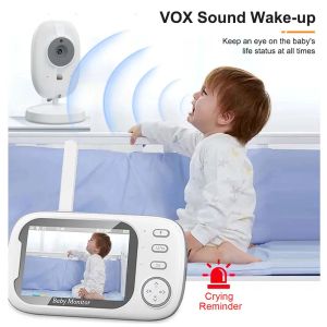 ABM600 Video Babyphone 3,5 Zoll LCD 2,4 g Mutter Kind Zwei-Wege-Audio-Babysitter-Überwachungskamera-Temperaturanzeigebildschirm