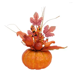 Dekorativa blommor Matsal Dekor för bord Halloween Pumpkin Pose Decorations Plast Pumpkins