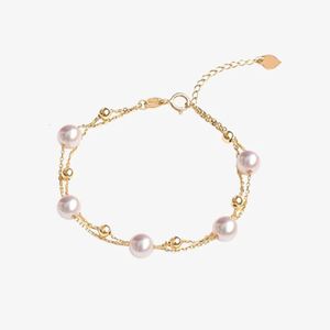 Nymph Real 18K Gold Armband med naturligt sötvatten Pearl Pure AU750 Justerbar kedja Fina smycken gåvor för kvinnor 240319