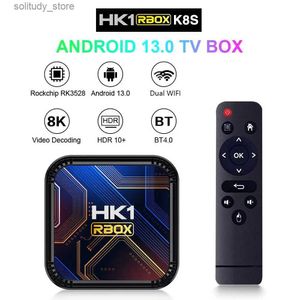 Set Top Box HK1RBOX K8S Smart TV Box 4 + 64G Android 13 RK3528 8K HDR10 WIFI6 Android TV Box 2023 Lettore multimediale Set Top Box Q240330