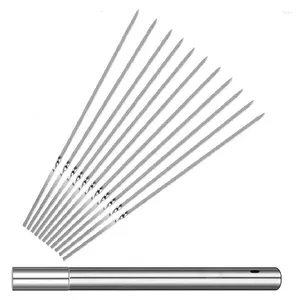 Tools Skewers For Grilling 13.7 Inch Metal Kabob With Portable Storage Tube Stainless Steel BBQ 50 Pack