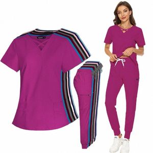 fi Hospital Nurse Workwear Sala de operação Scrubs Set Clothes Dental Clinic Doctor Uniforms Lab Suits Beauty Sal Top Pants P2ao #