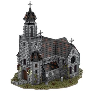 MOC Retro Cathedral Famous Medieval Building Blocks