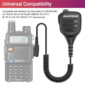 Baofeng BF-850 Walkie Talkie Handheld Volume Ajuste Microfone de ombro de ombro de ombro Foruv-5k UV-5R 888S UV-13 Pro UV-16