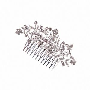 sier cor metal pentes de cabelo barato novo design cristal casamento acessórios de cabelo folha frs mulheres jóias de cabelo meninas headpiece v6ur #