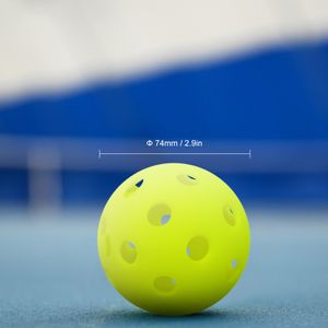 6/12pcs embalam bolas de picada ao ar livre duráveis ​​40 buracos treinando acessórios de pickleball de pickball de 74 mm bolas de picles padrão