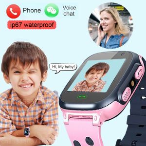 Детские Smart Watch Sos Phone Watch Smart Wwatch для детей 2G -карта Камера IP67 Водонепроницаемый детский подарок для iOS Android против Q12