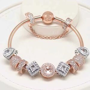 S925 Verkauf von Fantawild Sterling Silber Rose Gold Series Daisy Series Valentines Fertigarmband