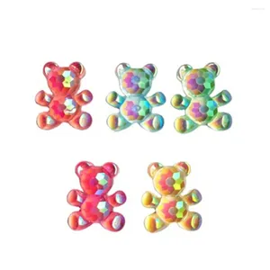 Decorative Flowers 100/20pcs Mixed AB Shiny Faceted 3D Bear Glitter Resin Charms Cartoon Animals Flatbacks Nail Art Ornament Accessories