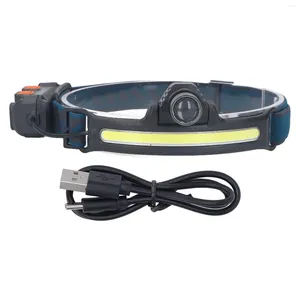 Grow Lights LED Fishing Work Head Light Sorgente di illuminazione stabile Sensore di inondazione Lampada frontale 2000mAh 2 modalità di ricarica USB COB ABS per garage