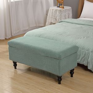Polär fleece lagring ottoman täcker rektangulär vikbar fotpall täcker bänk pall möbler protektor soffa fotstöd slipcover
