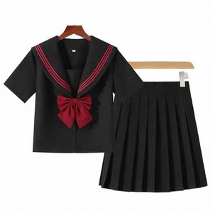 Studentkjolar Girl Orthodox Korean Top Black Cosplay Japanese Class School Anime College Style Suit Uniform Sailor E2L7#