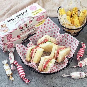 Bakningsverktyg 50st/Lot Wax Paper Food Grade Fettomslag för bröd smörgås hamburgare Fries Oil Köksgadgets
