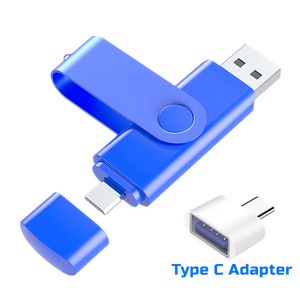 High Speed USB Flash Drive OTG Pen Drive 64gb 32gb USB Stick 16gb Rotatable Pendrive For Android Micro/PC/Type C usb 2.0 flash