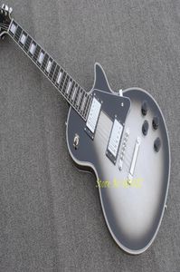 Custom Silverburst Electric Guitar Ebony fingerboard Custom Electric Guitar China Factory Chrome accessories 2 Pickups8707545