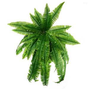 Flores decorativas cerca de 80cm plantas falsas verdes suspensão de parede grande pacote samambaia tropical artificial folhas persas grama casa jardim