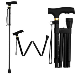 Sticks Folding Walking Sticks Hiking Trekking Poles Trail Ultralight 4 Section Adjustable Canes Aluminum Alloy Outdoor Walking Sticks