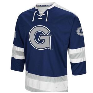 24s Anpassa Herr Georgetown Hoyas Hockey Jersey broderi Sömda eller anpassade något namn eller nummer retro tröja