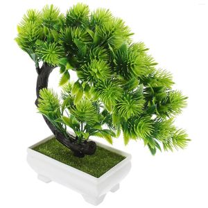 Dekorativa blommor Simulerade gröna växtkrukor Artificiell träddekor Bonsai Realistiska inomhusväxter