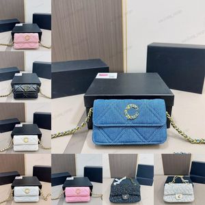 Women Designer Straw Beach Bucket Bag Classic Quilted Leather Flap Bags Vintage Two C Letter Gold Buckle Handväska BAG Blue Denim Chain Shoulder Bag Totes Plånbok