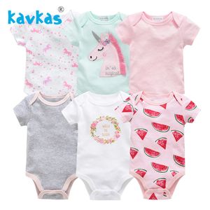 Kavkas Born Abito Baby Girl Sleepers Vestiti Outfit 6 pezzi Set Manica corta Pigiama estivo Indumenti da notte pigiama bebes nouveau 240325