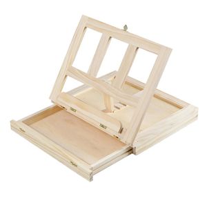 Tischstaffeleien aus Holz zum Malen von Künstlern, zusammenklappbare Schubladenbox, tragbarer Desktop-Laptop, Zubehör, Koffer, Malstaffelei, Kunstbedarf 240318