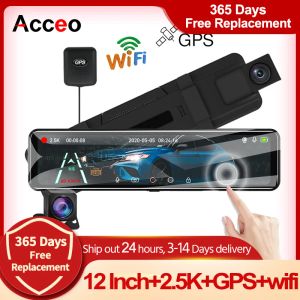 2K bil DVR -spegel 12 tums Dash Cam Video Recorder Support GPS WiFi 1080p Bakkamera Sony IMX335 Stream Media Dash Camera