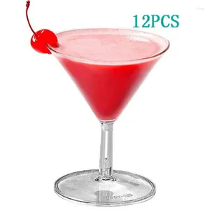 Disposable Cups Straws 12PCS 60ML Plastic Cocktail Glasses Unbreakable Transparent Wedding Birthday Party Decor Tableware Wine Cup