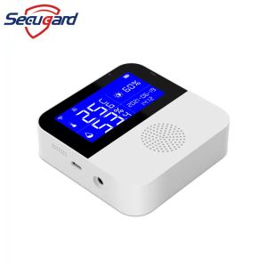 TUYA WIFI Temperaturfuktighet Sensor LCD Display Indoor Hygrometer Smart Home Thermometer Detector Support Alexa Google