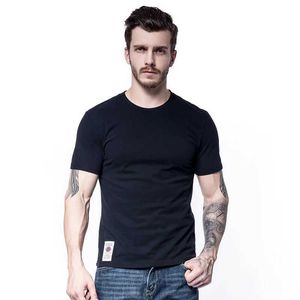 Erkek Tişörtleri Erkek T-Shirt 2023 Yaz Saf Pamuk T-Shirt Spor Sıkı Out Basic Black Mens T-Shirt Yüksek Kaliteli Klasik Üst J240330