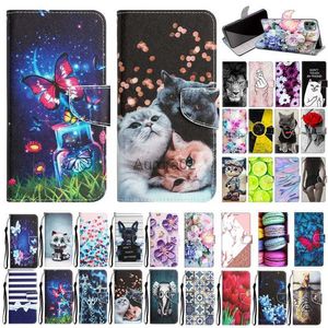 Чехлы для мобильных телефонов Окрашенный кожаный флип-чехол для Samsung Galaxy A52 A52S A53 A72 A73 A33 5G Butterfly Cat Elephant Flower Wallet Book Cover yq240330