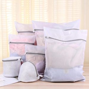 Laundry Bags 7 PCS Small Fine Mesh Bag Reusable Coarse Net Polyester Wash Washing Delicates Dirty Basket Home