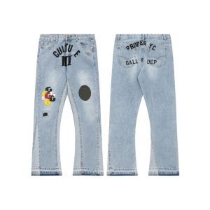 American Designer Galer Dżins Pants w trudnej sytuacji ręcznie malowane dżinsy Długie spodnie Męskie Pantiety Vintage Patchwork Casual Flered Spoders Depts Street Rock Dżinsy x 2024