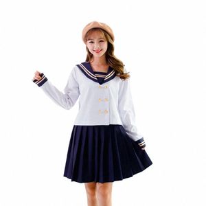 NOWE JAPOMASE KOREAN KOREAN CARTS SUITS GIRLES PLATED PŁASNY SZKOLNY SZKOLNY Zestawy Anime Cosplay Academy Plus Size 4xl C9NF#