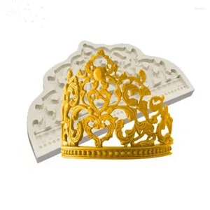 Baking Moulds Crown Silicone Mold European Retro Embossed Cake Edge Decoration Tool Sugarcraft Chocolate Fondant