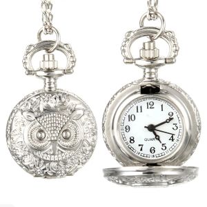 Vintage cep küçük saat steampunk kuvars izleme ile zincir içi boş kalp kapak kolye bronz renk alaşım fob saat erkek hediye