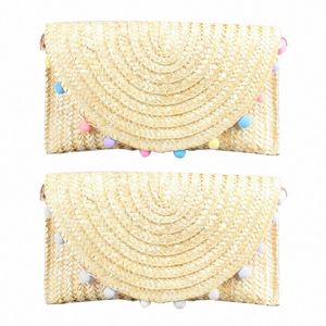 handmade Straw Clutch Purse Summer Crossbody Bag Bag Envelope Wallet Woven Handbags for Summer Night 066F 34Ub#