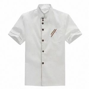 service Catering Short Pc Basical Shirt Chef Sleeve 1 Food Unisex Jacket For Hotel Uniform Bakery 50uq#