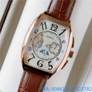 Franckie zegarek dla mężczyzn 2024 nowe zegarki męskie Tourbillon Pięć szwów Automatyczny zegarek mechaniczny Top Luksusowy marka skórzana marka Męs